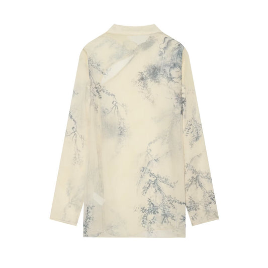 Women's comfortable printed button up shirt