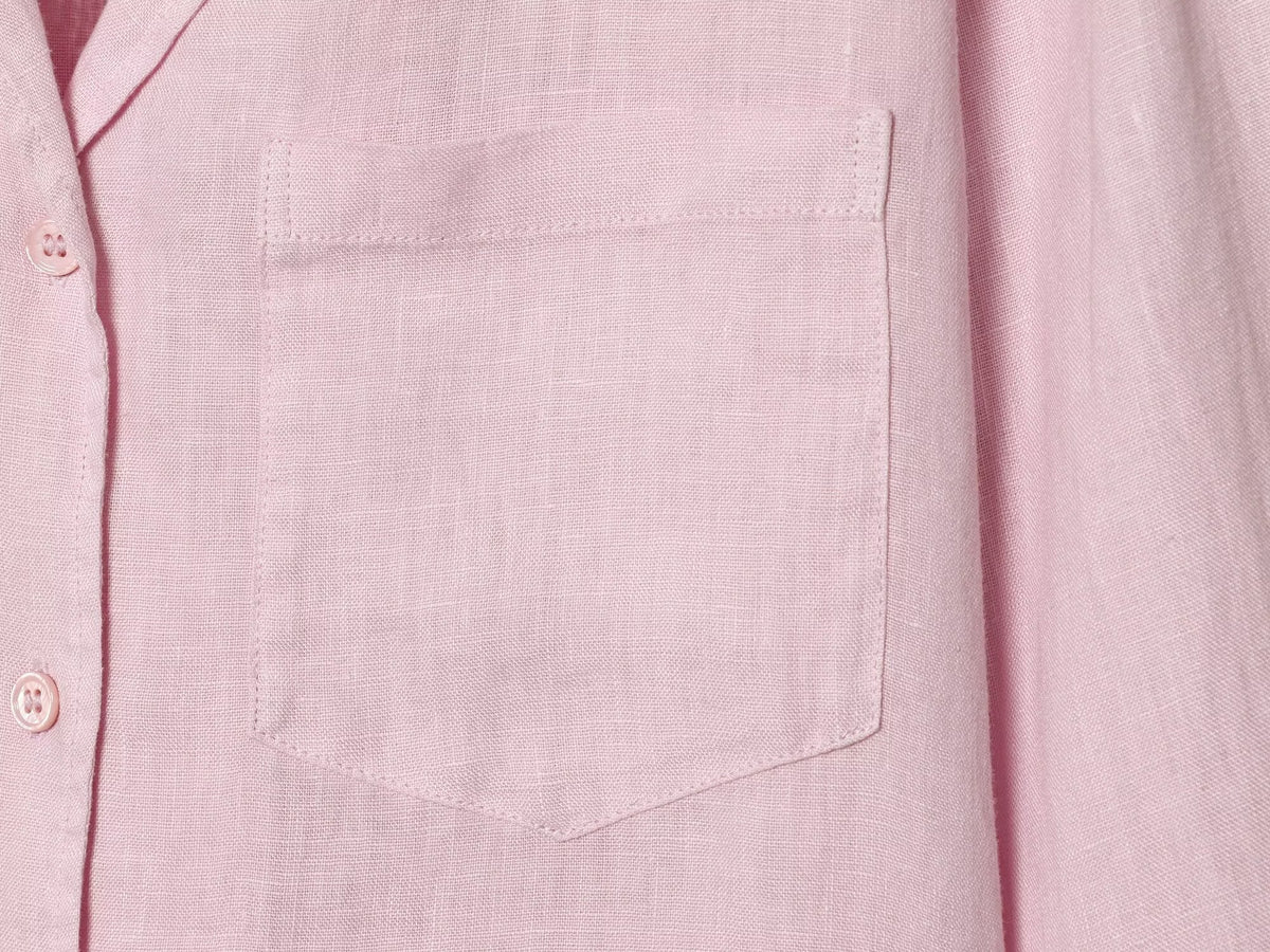 suit Women's 2 pieces pocket decoration linen blend shirt+Pants