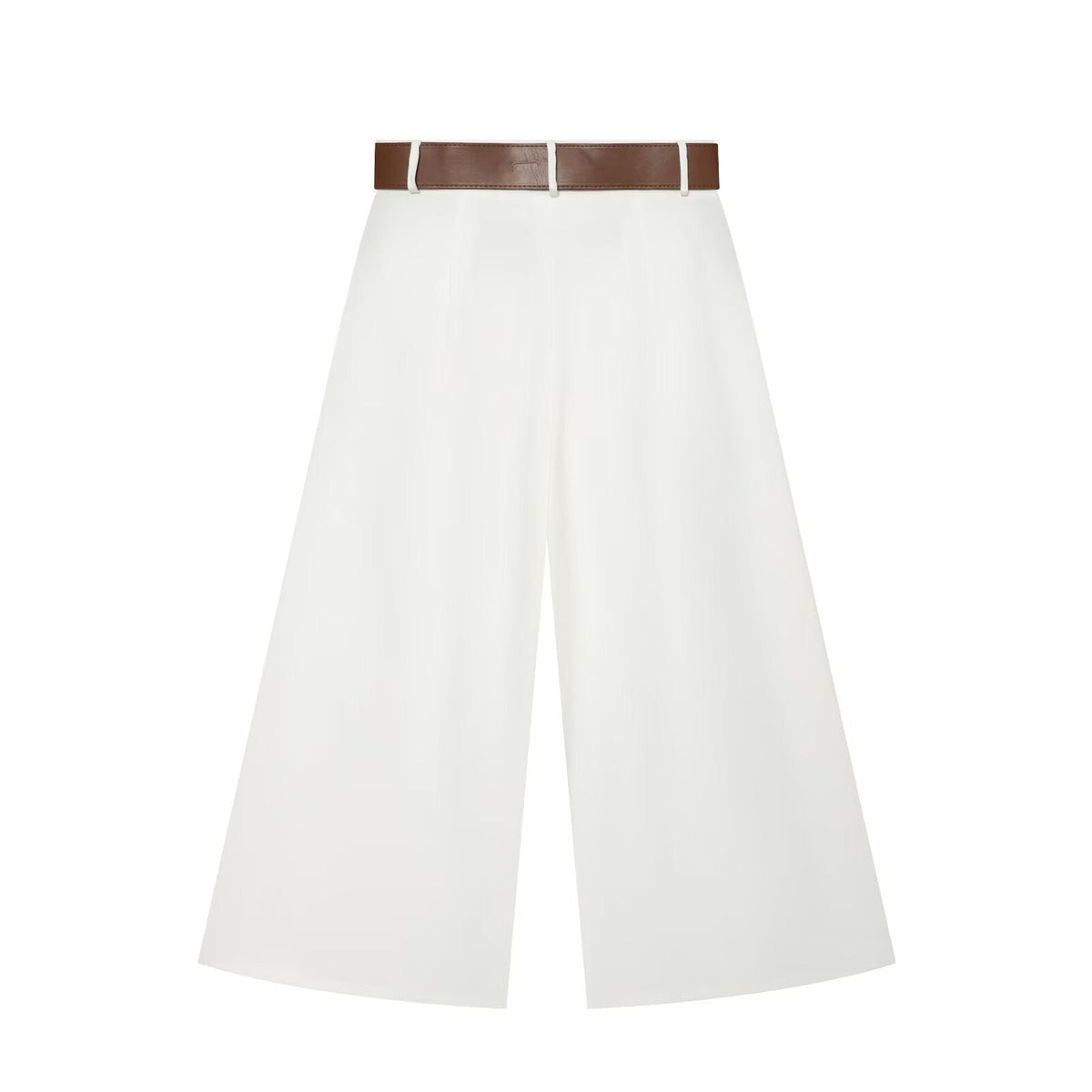 Women's with Belt casual pleated wide leg pants